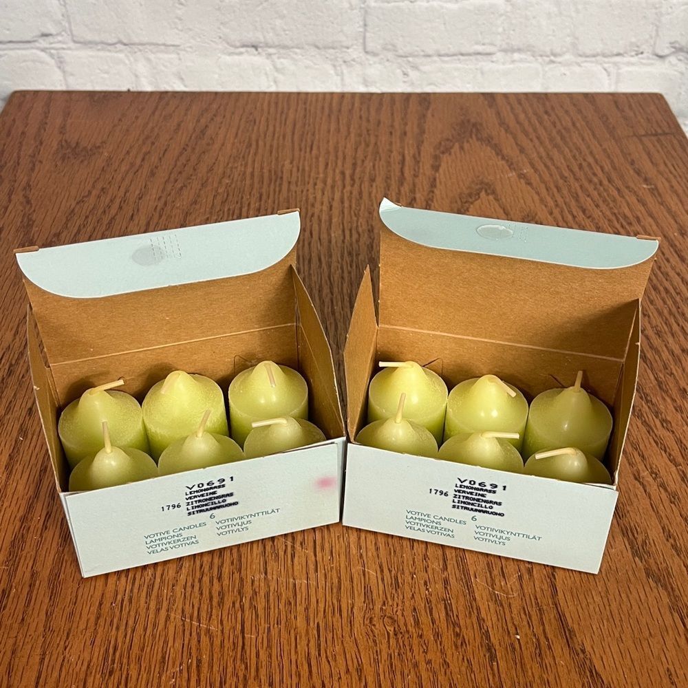 PartyLite Lemonade 🍋 scented & Light green colored  2” Votive candles 12 total
